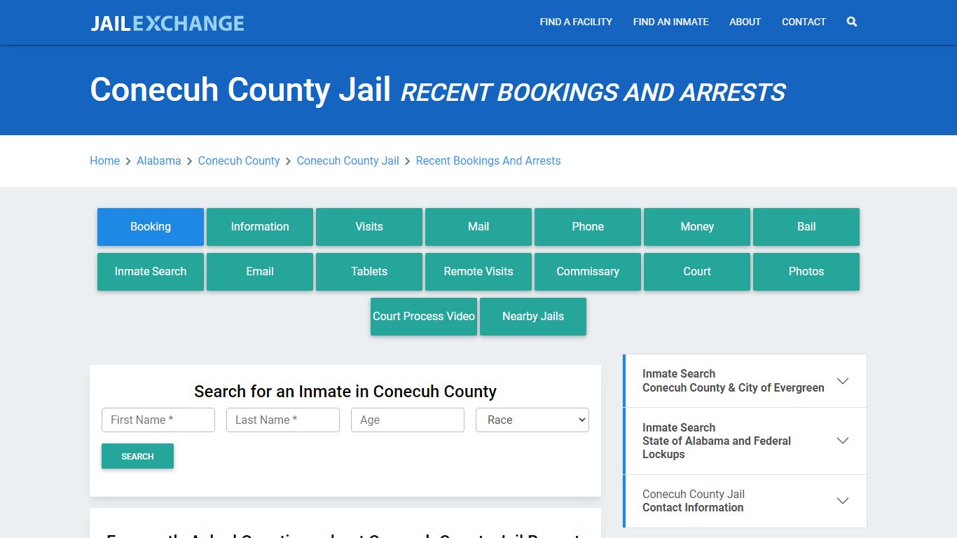 Conecuh County Jail Recent Bookings And Arrests - Jail Exchange