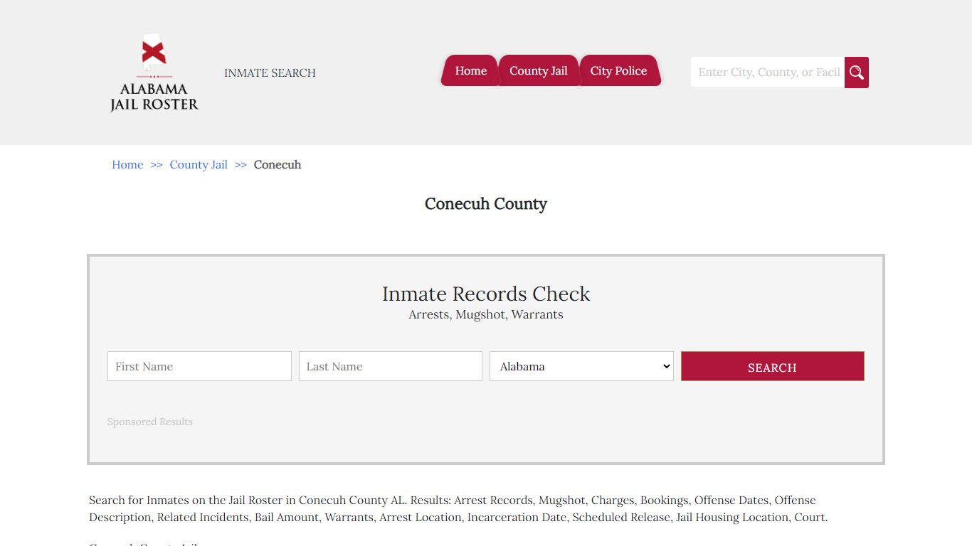 Conecuh County - Alabama Jail Inmate Search